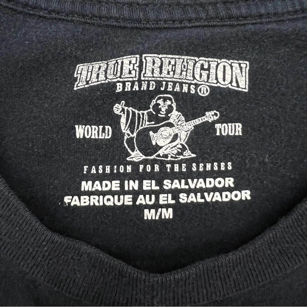 True Religion Buddha Print‎ Black Short Sleeve Tee Shirt Size Medium